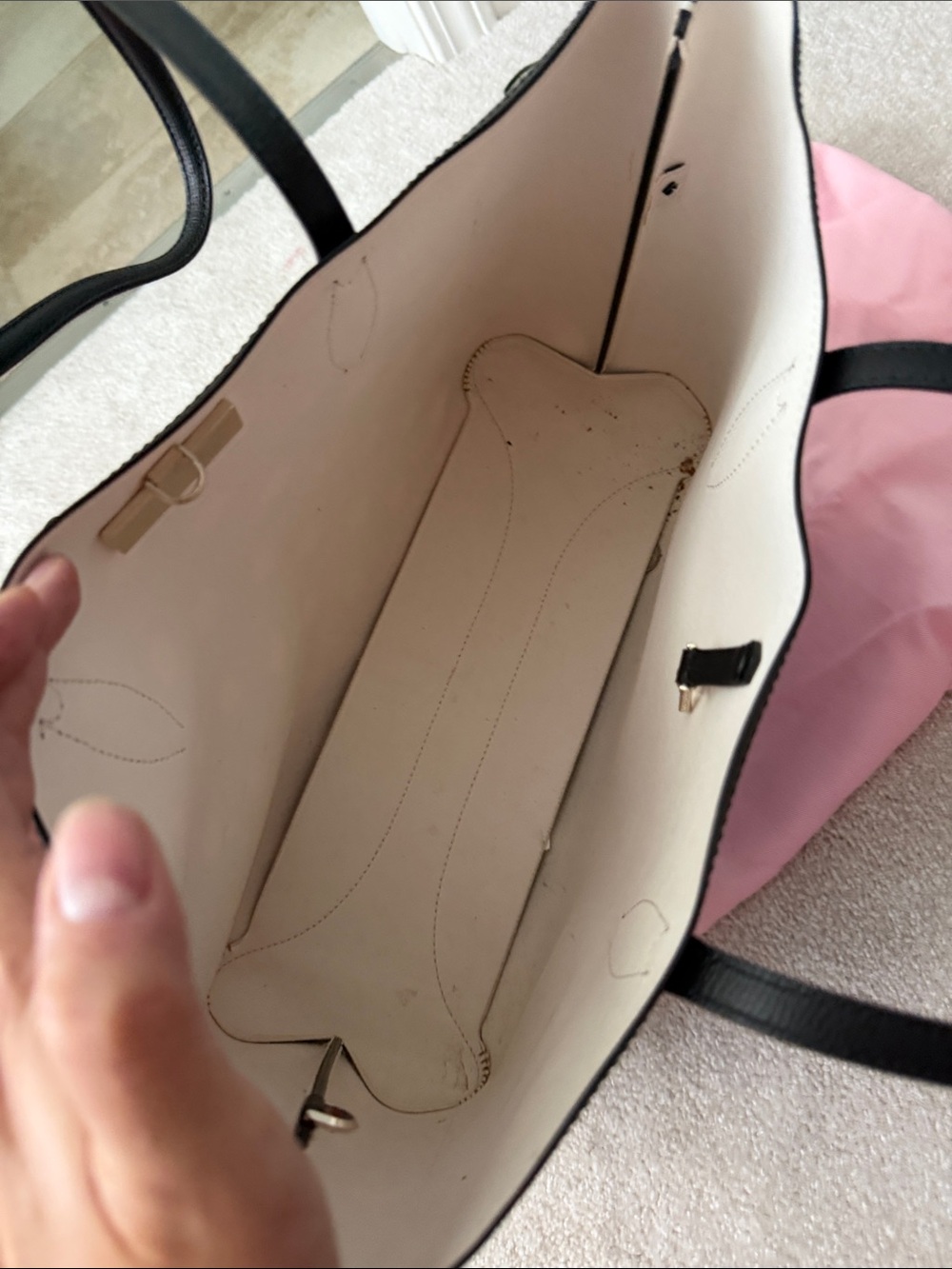 kate spade Black Tote with White Polka Dots and Gold Logo - Picture 3 of 4